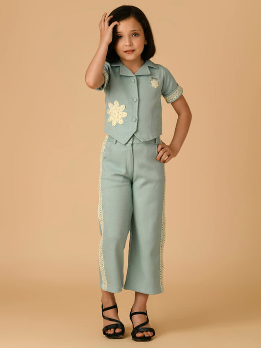 Albion Premium Girls Set Firozi Skirt Top