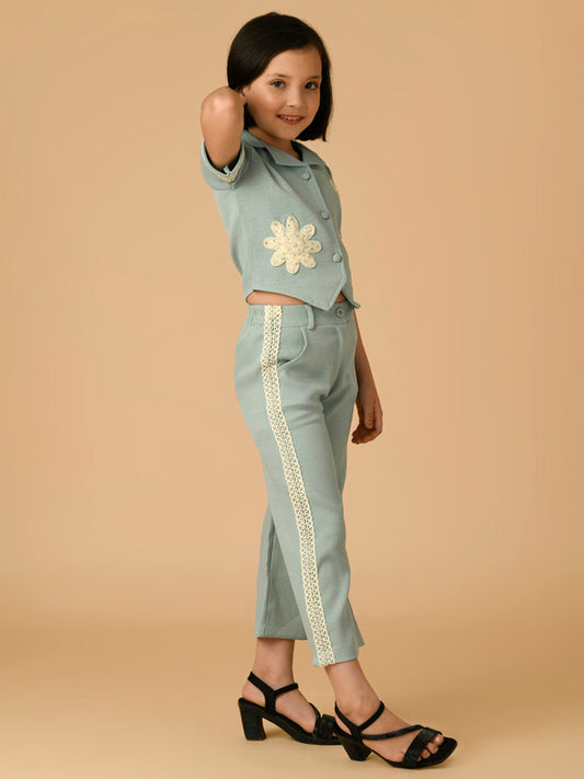 Albion Premium Girls Set Firozi Skirt Top