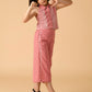 Albion Premium Girls Set Blue (Peach) Skirt Top