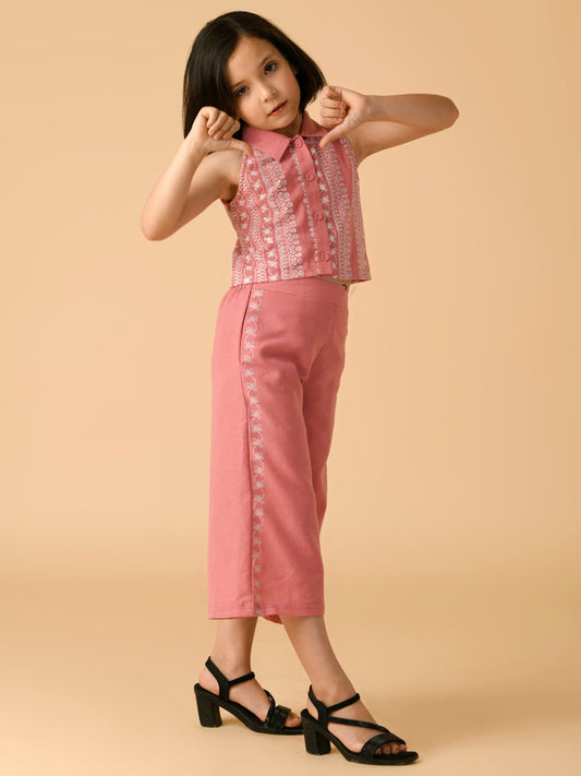 Albion Premium Girls Set Blue (Peach) Skirt Top