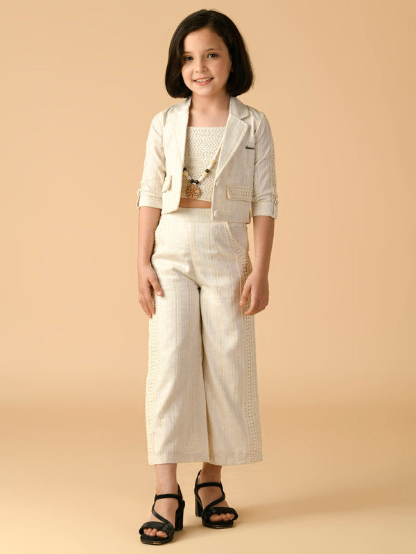 Albion Premium Girls Set Cream Skirt Top