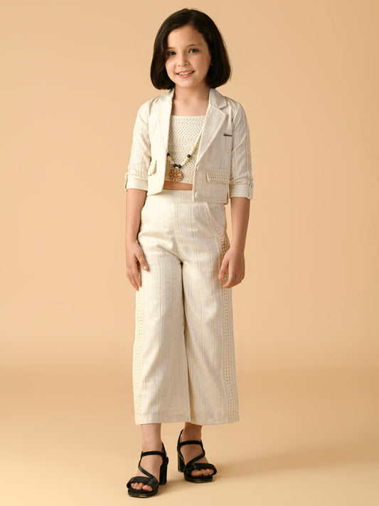 Albion Premium Girls Set Cream Skirt Top
