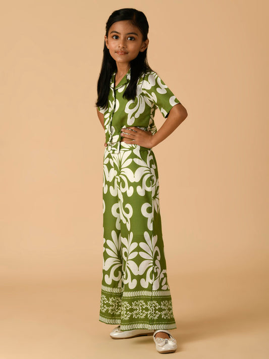 Albion Premium Girls Set Green Skirt Top