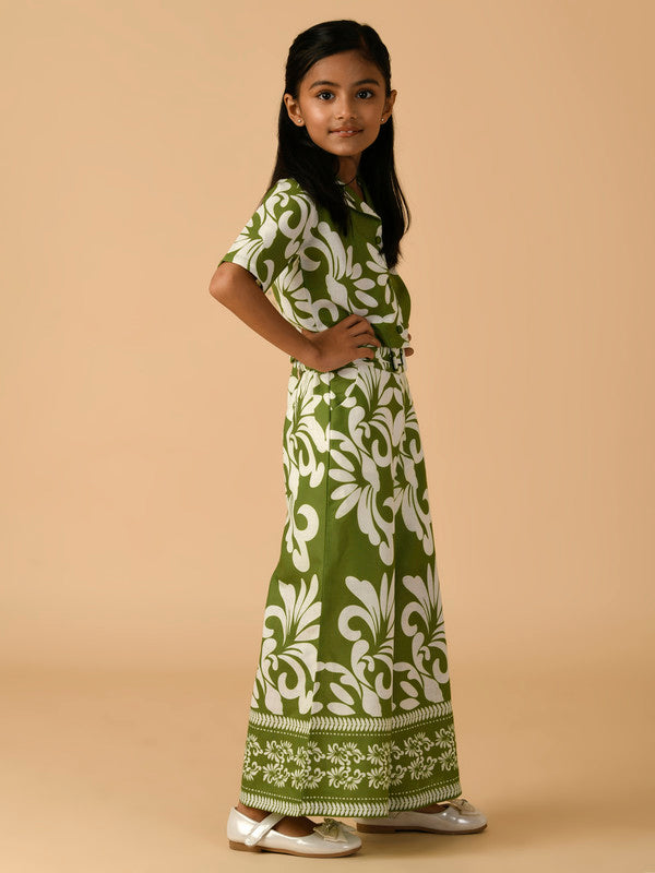Albion Premium Girls Set Green Skirt Top