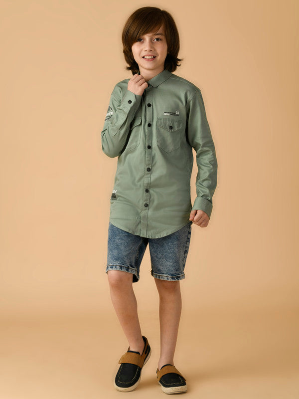 Albion Premium Boys Green Shirt