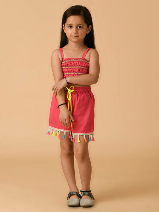 Albion Premium Girls B- Hot Pink Skirt Top