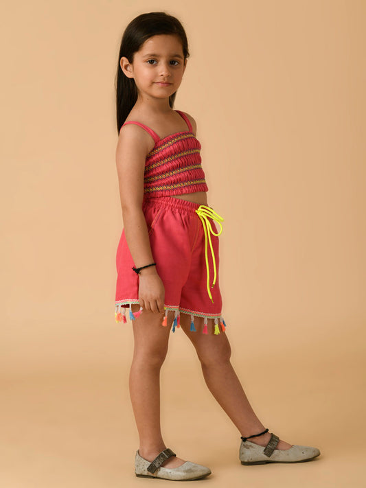 Albion Premium Girls B- Hot Pink Skirt Top