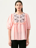 Albion Women Smart Premium Pink Blouson Top