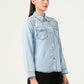 Albion Women Smart Premium L Blue Casual Shirt