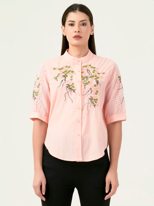 Albion Women Smart Premium Pink Blouson Top