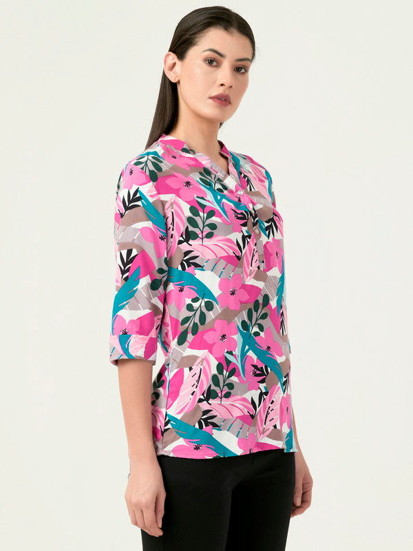 Albion Women Smart Premium Printed Blouson Top