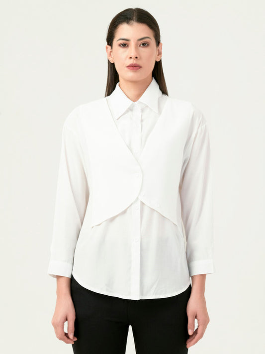 Albion Women Smart Premium White Blouson Top