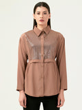Albion Women Smart Premium Peach Casual Shirt