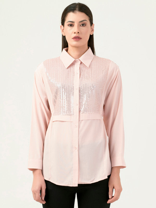 Albion Women Smart Premium Peach-1 Casual Shirt