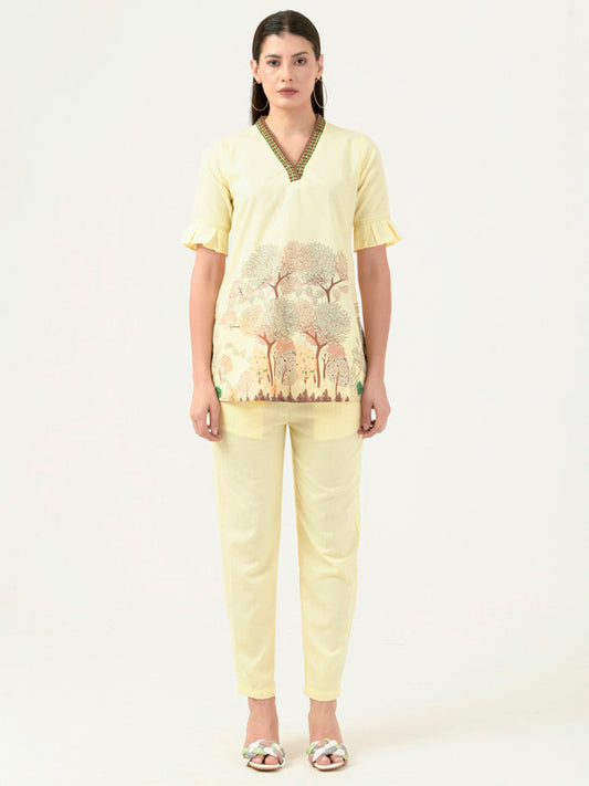 Albion Women Smart Premium Yellow Co-Ord