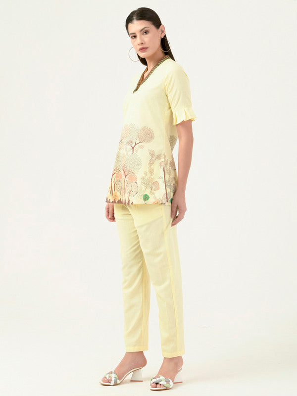 Albion Women Smart Premium Yellow Co-ord set
