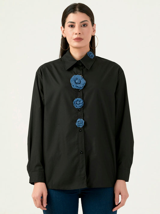 Albion Women Smart Premium Black Casual Shirt