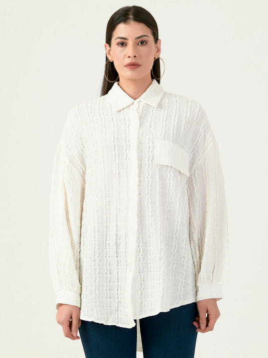 Albion Women Smart Premium Cream Casual Shirt