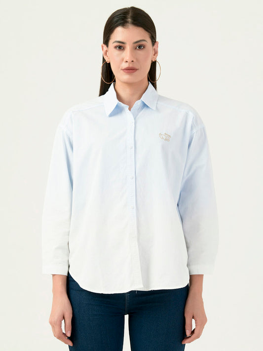 Albion Women Smart Premium Sky Casual Shirt