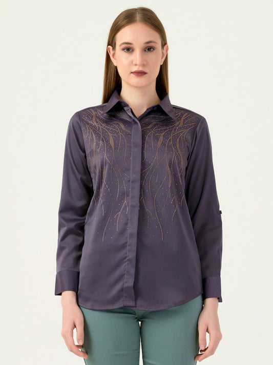 Albion Women Smart Premium Lavender Casual Shirt