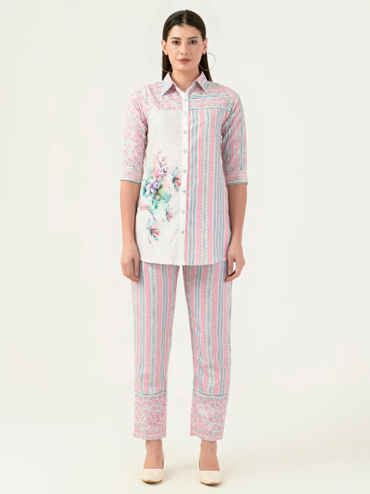 Albion Women Smart Premium Pink Co-Ord