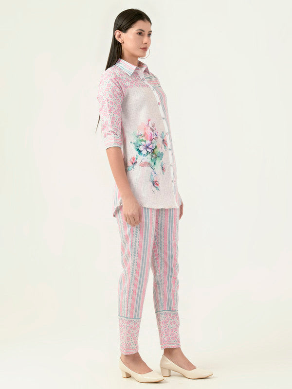Albion Women Smart Premium Pink Co-ord set