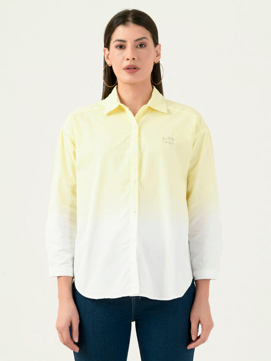 Albion Women Smart Premium Yellow Casual Shirt