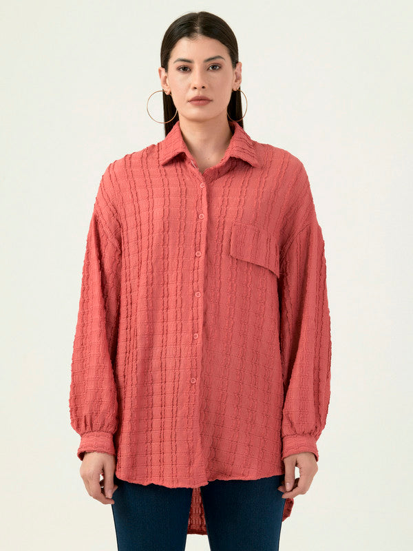 Albion Women Smart Premium Pink Casual Shirt