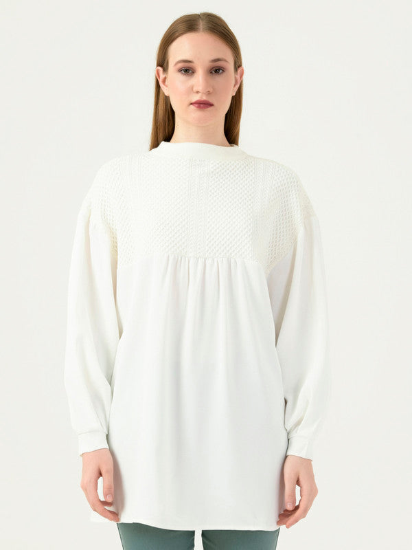 Albion Women Smart Premium White Blouson Top