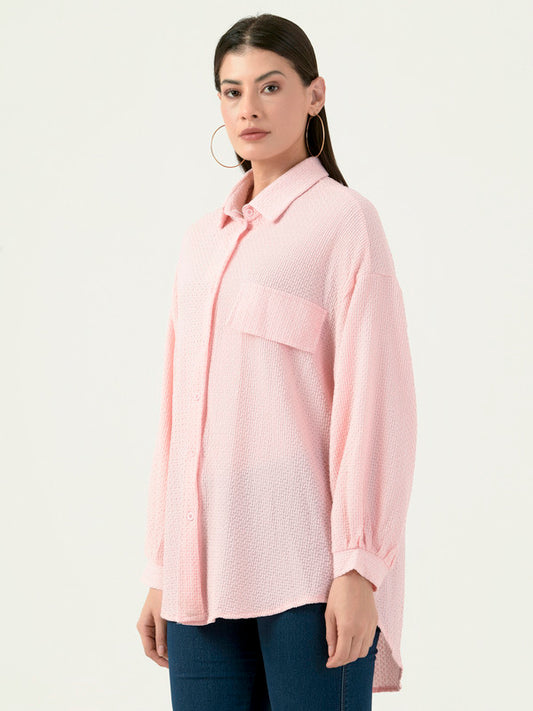 Albion Women Smart Premium Peach Casual Shirt