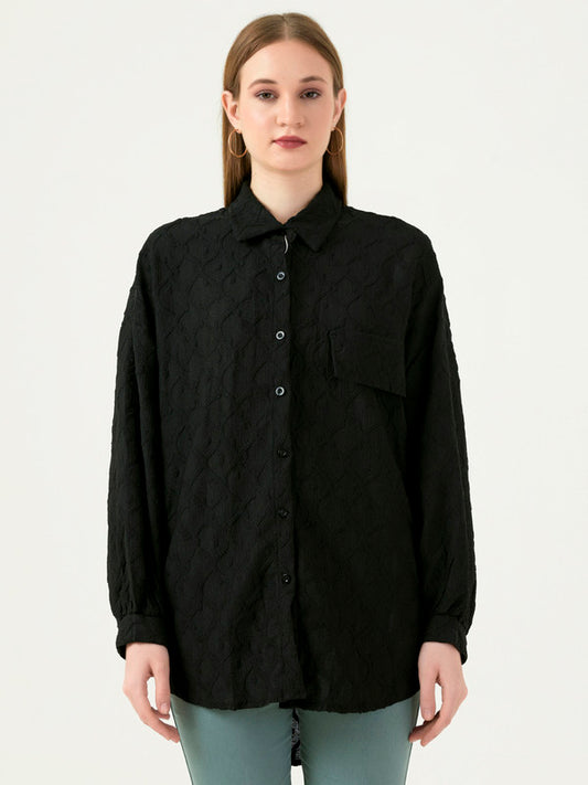 Albion Women Smart Premium Navy Casual Shirt