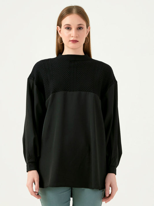 Albion Women Smart Premium Black Blouson Top
