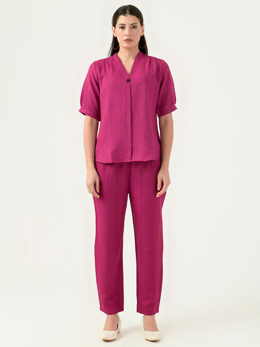 Albion Women Smart Premium Pink Co-Ord