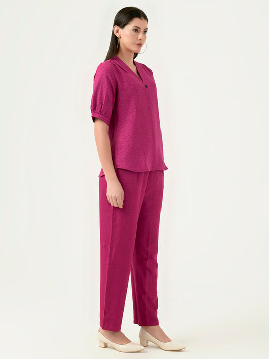 Albion Women Smart Premium Pink Co-Ord