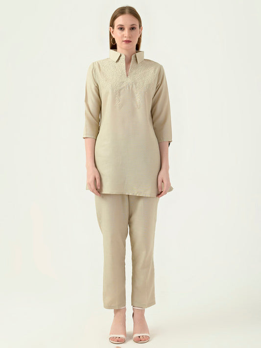 Albion Women Smart Premium Khakhi Co-Ord
