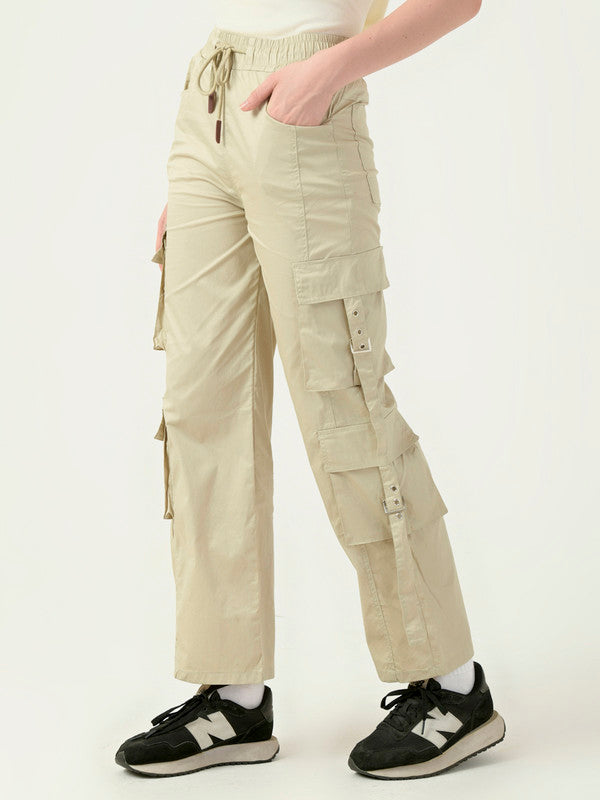 Albion Women Smart Premium Beage Casual Jogger