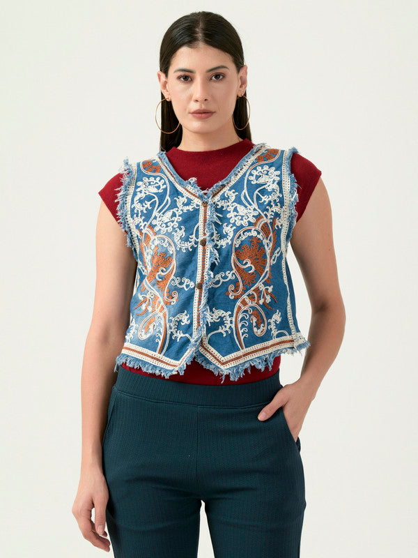 Albion Women Smart Premium Blue-1 Blouson Top