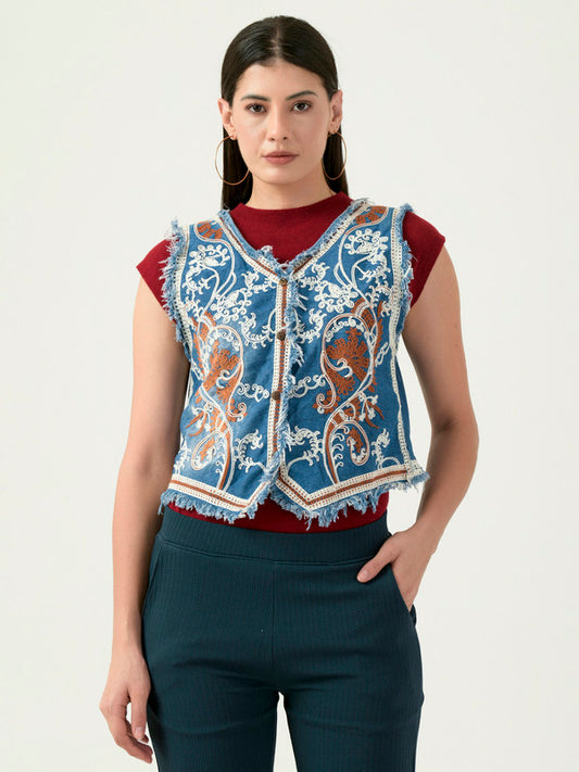 Albion Women Smart Premium Blue-1 Blouson Top