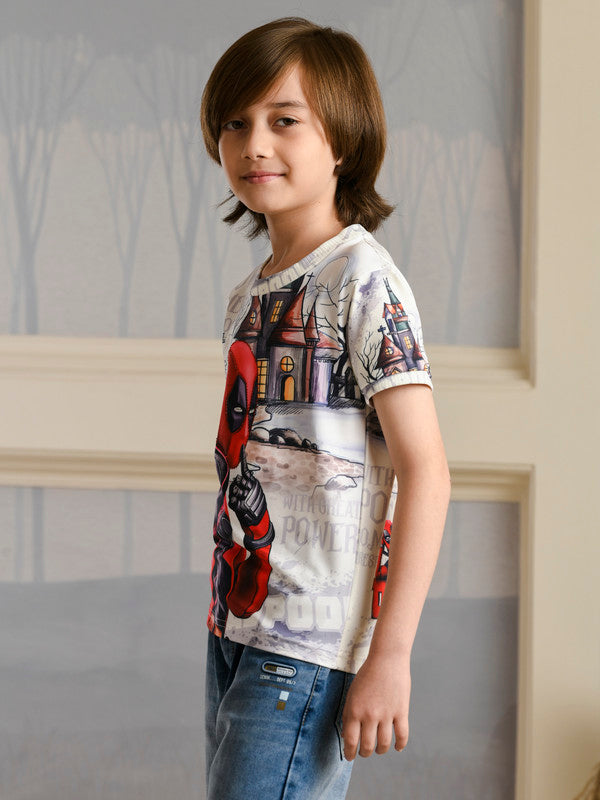 Albion Premium Boys Napoleon Printed (Deadpool) T-shirt