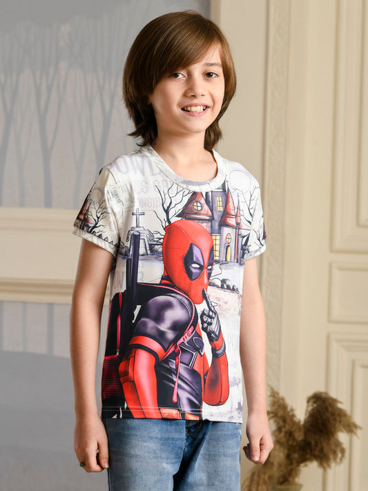 Albion Premium Boys Napoleon Printed (Deadpool) T-shirt