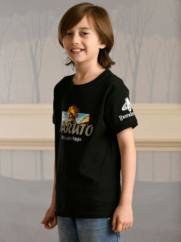 Albion Premium Boys Bambini Black (Naruto) T-shirt