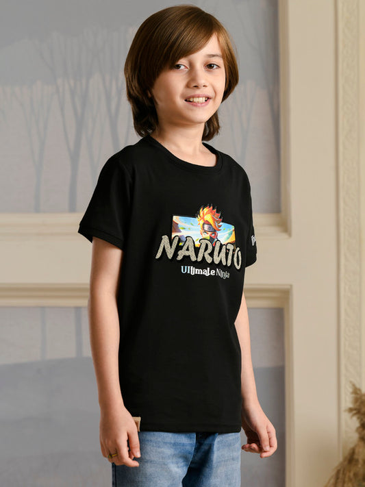 Albion Premium Boys Bambini Black (Naruto) T-shirt