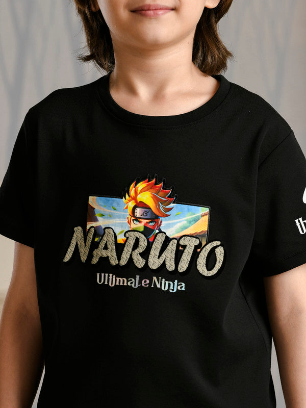 Albion Premium Boys Bambini Black (Naruto) T-shirt