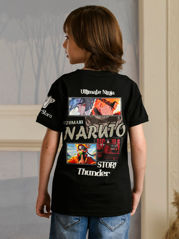 Albion Premium Boys Bambini Black (Naruto) T-shirt