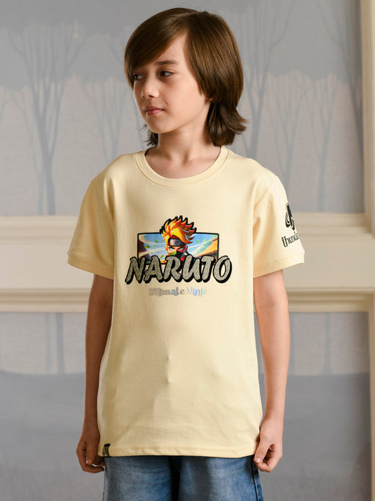 Albion Premium Boys Bambini Cream (Naruto) T-shirt