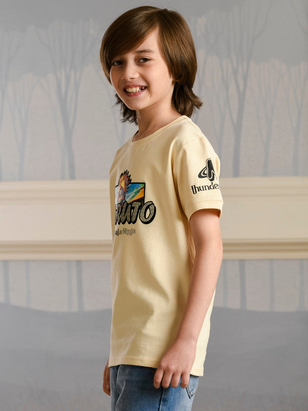 Albion Premium Boys Bambini Cream (Naruto) T-shirt