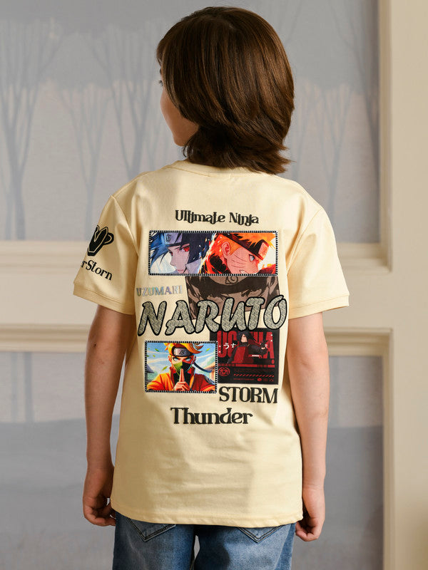 Albion Premium Boys Bambini Cream (Naruto) T-shirt