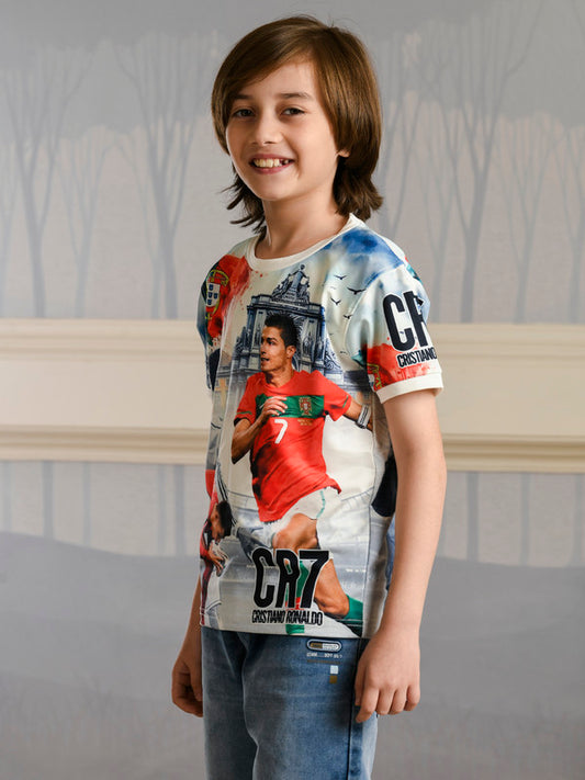 Albion Premium Boys Napoleon Printed (Cristiano Ronaldo) T-shirt