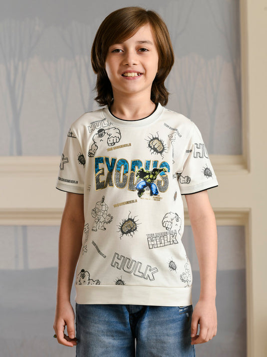 Albion Premium Boys Adams Apple White T-shirt