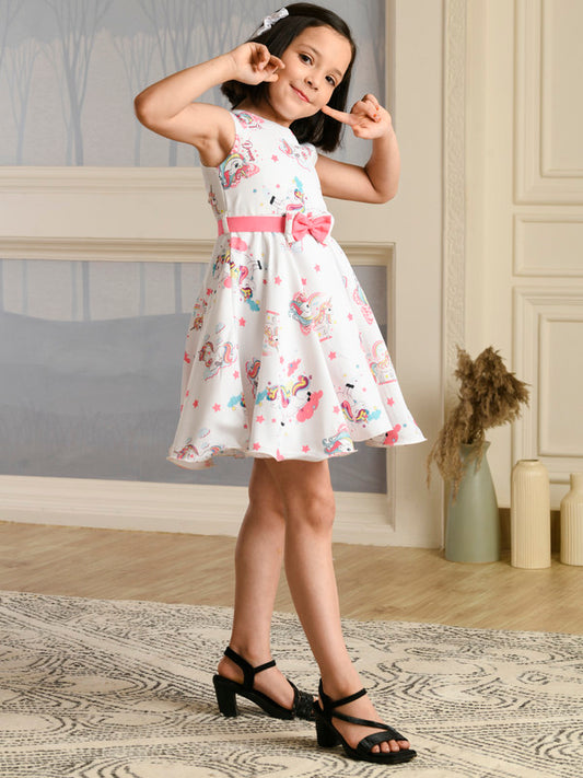 Albion Premium Girls Napoleon White Frock